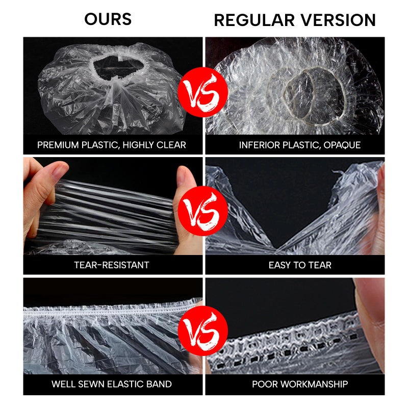 Years calm 50PS Disposable Shower Caps, Plastic Clear Shower Caps, lengthening and thickening Hair Caps for Hair dyeing assistance, Hotel and Hair Salon, Home Use, Portable Travel (Size 20.5"/52cmï¼‰ - Image 5